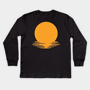 Retro Sunset Rays Wavy Shirt, Sun Shirt, Retro Sunshine Shirt, Sun Rays Tee, Beachy Vibes Tee, Retro Summer Time , Sunset Tshirt Kids Long Sleeve T-Shirt